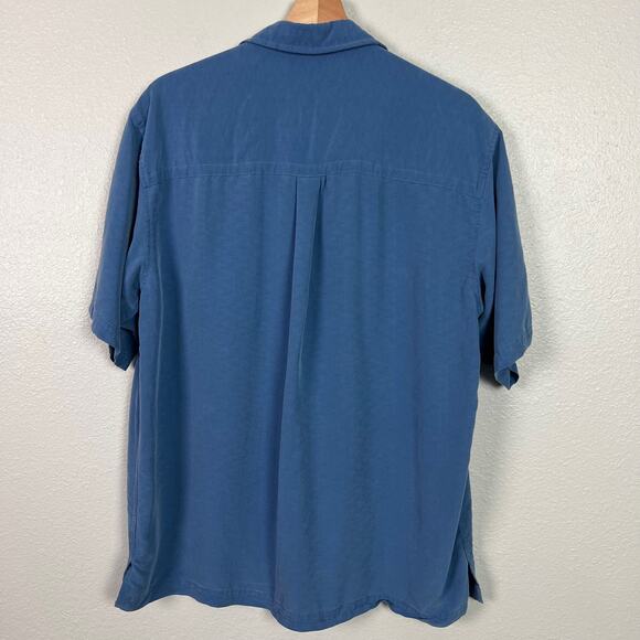 REI Men's Sausalito Shirt Size Large Short Sleeve Modal Button Up Blue - Picture 6 of 6